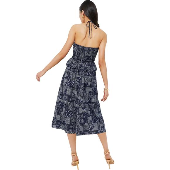 NEW EN SAISON daytona midi dress in navy white - Picture 3 of 3